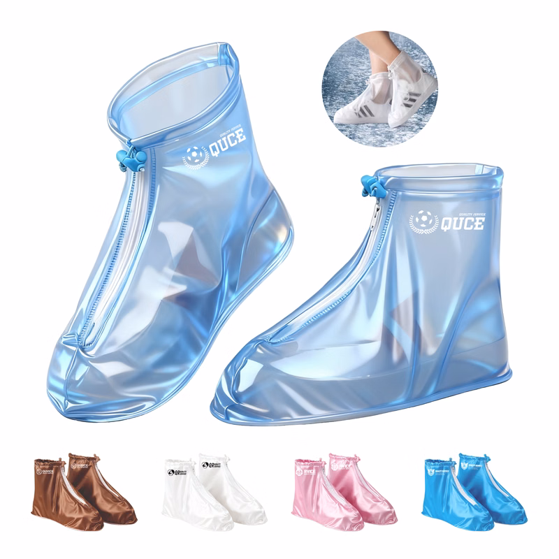 PVC Lightweight Rainproof Zipper Shoe Covers