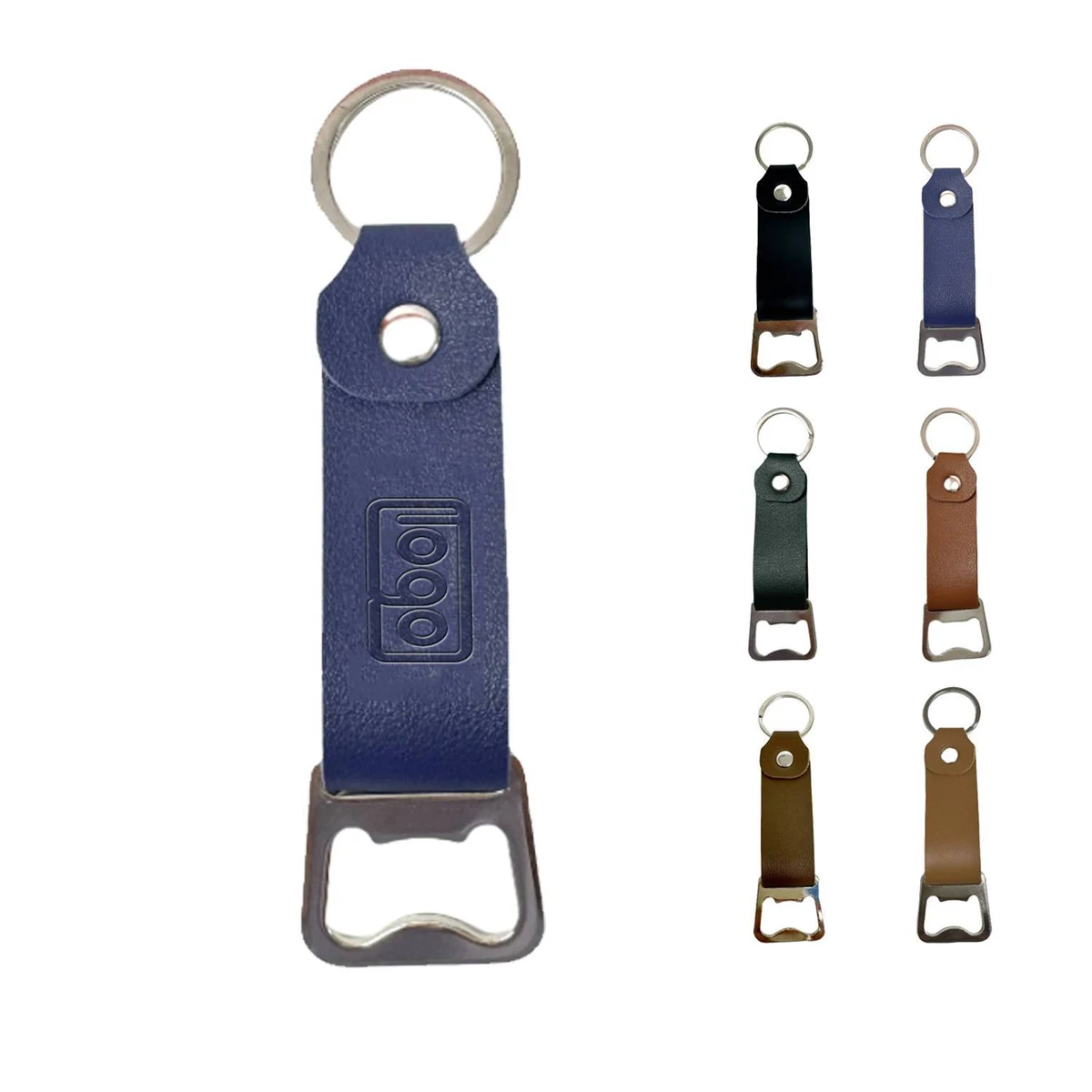 Portable Leather Stainless Steel Bottle Opener Keychain 1
