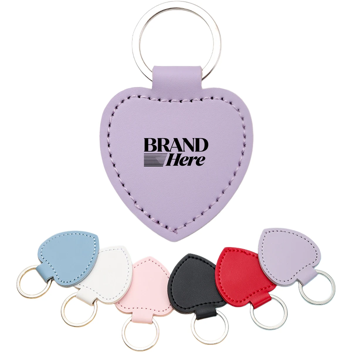 Leather Heart-Shape Keychain 1