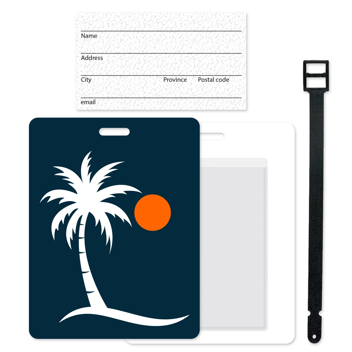 Jumbo Rectangle Slip-In Pocket Plastic Golf Bag Tag Spot Colour Imprint 1