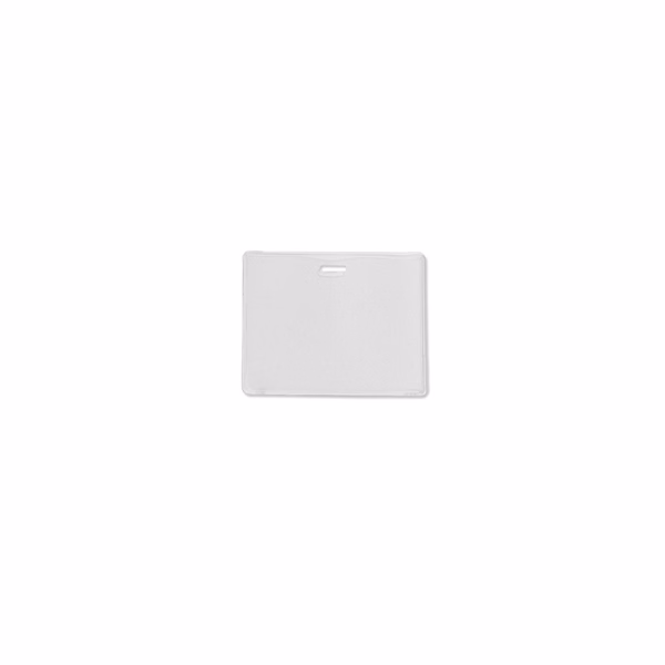 3.92" W x 2.91" H - Horizontal Clear Vinyl Badge Holder (Blank)