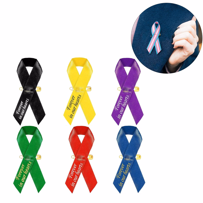 Memorial Ribbon Pin For Funeral Tribute