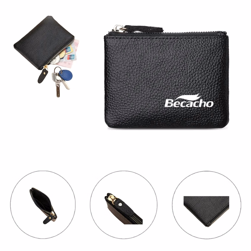 Fashion Zippered Leather Purse