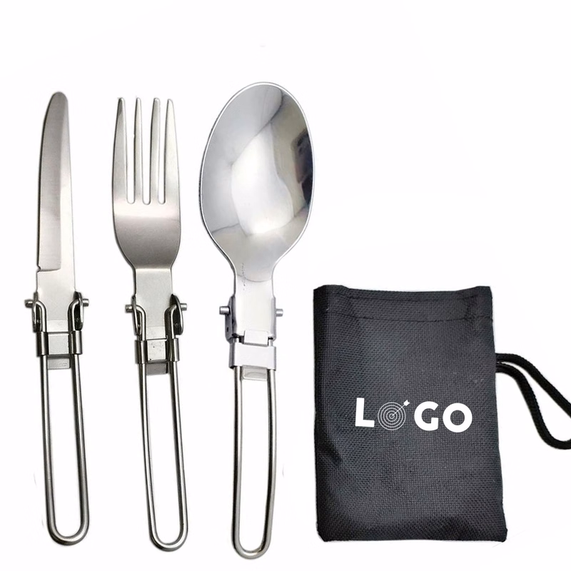 3 Pcs Foldable Stainless Steel Utensil Set