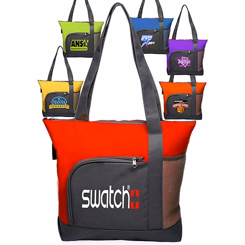 The Go Getter Two-tone Tote Bags - 16"W x 14"H