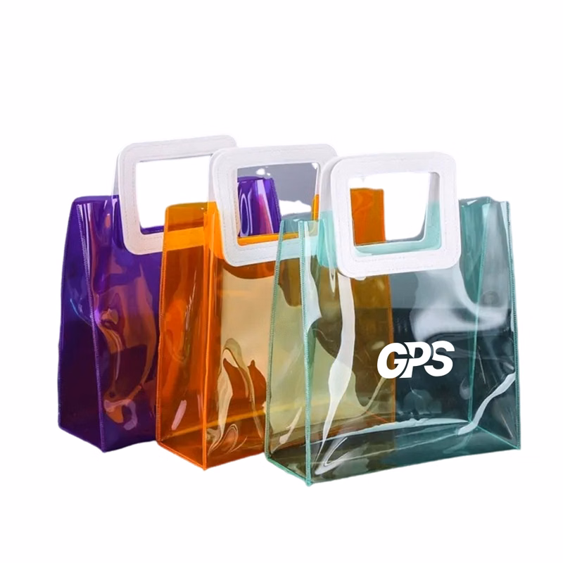 10 " Coloful Clear PVC Tote Bag