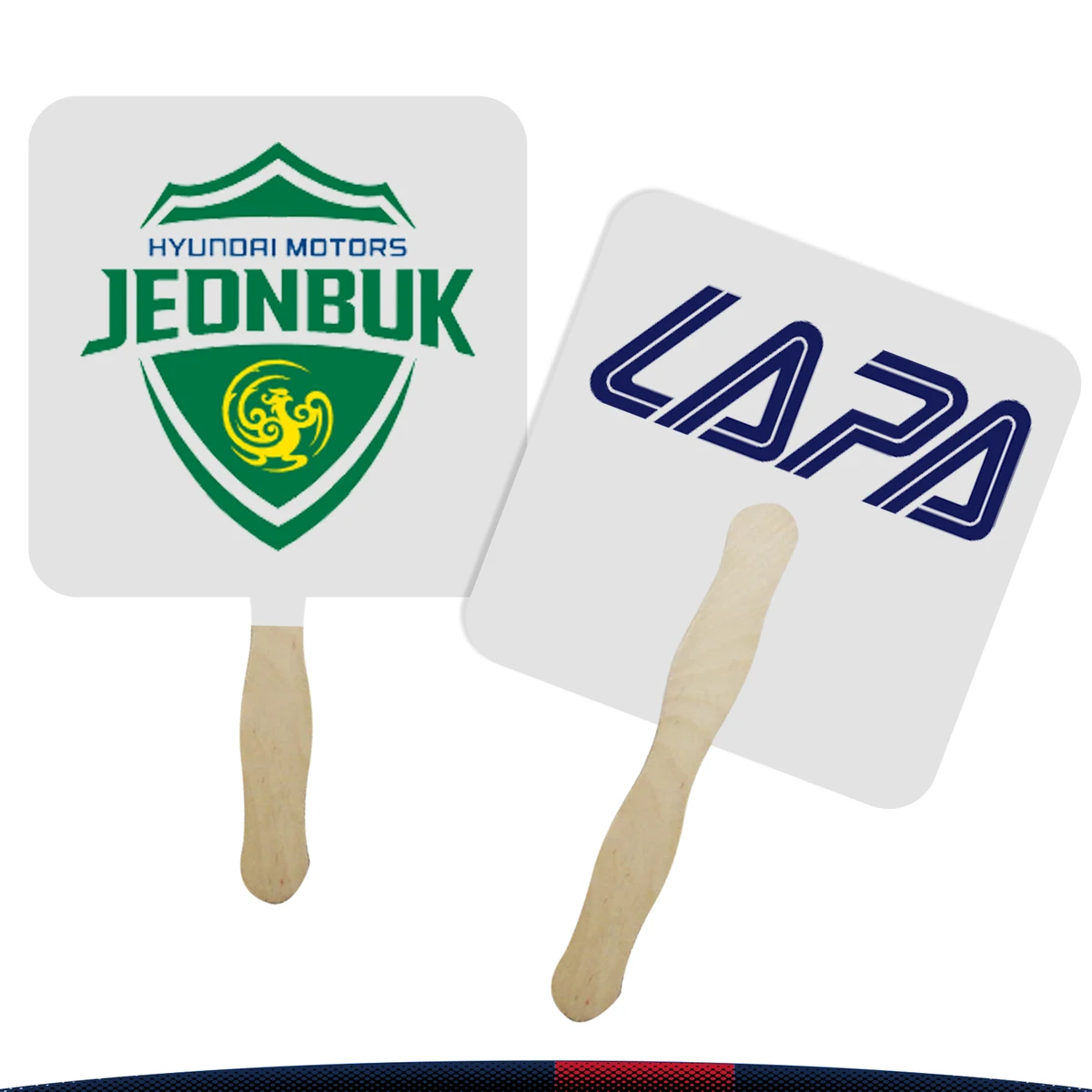 Square Wooden Handle Hand Fan 1