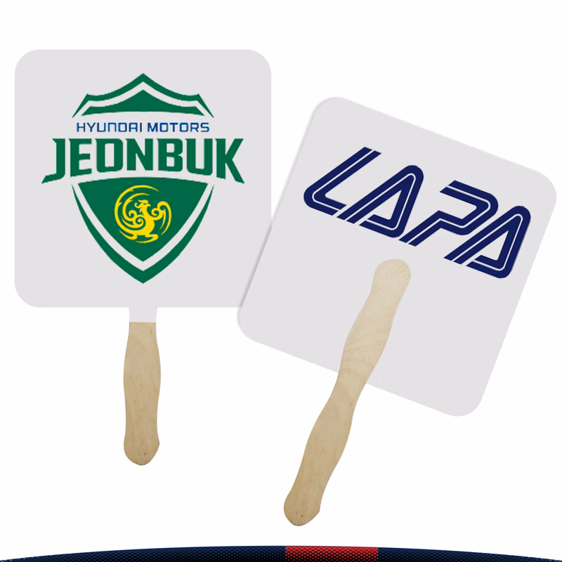 Square Wooden Handle Hand Fan
