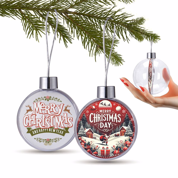 Free Shipping Low MOQ. Clear Ball Full Color Aluminum Sheet Ornament