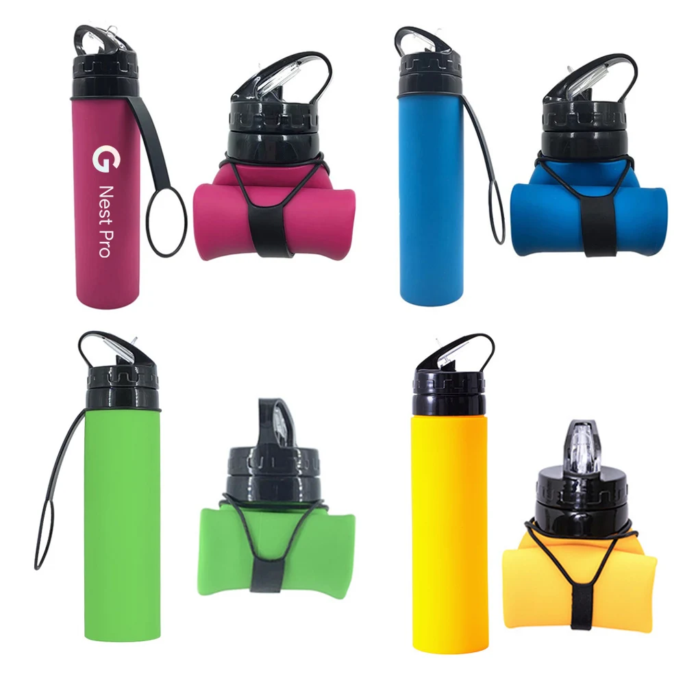 20 Oz. Foldable Silicone Water Bottle, 1