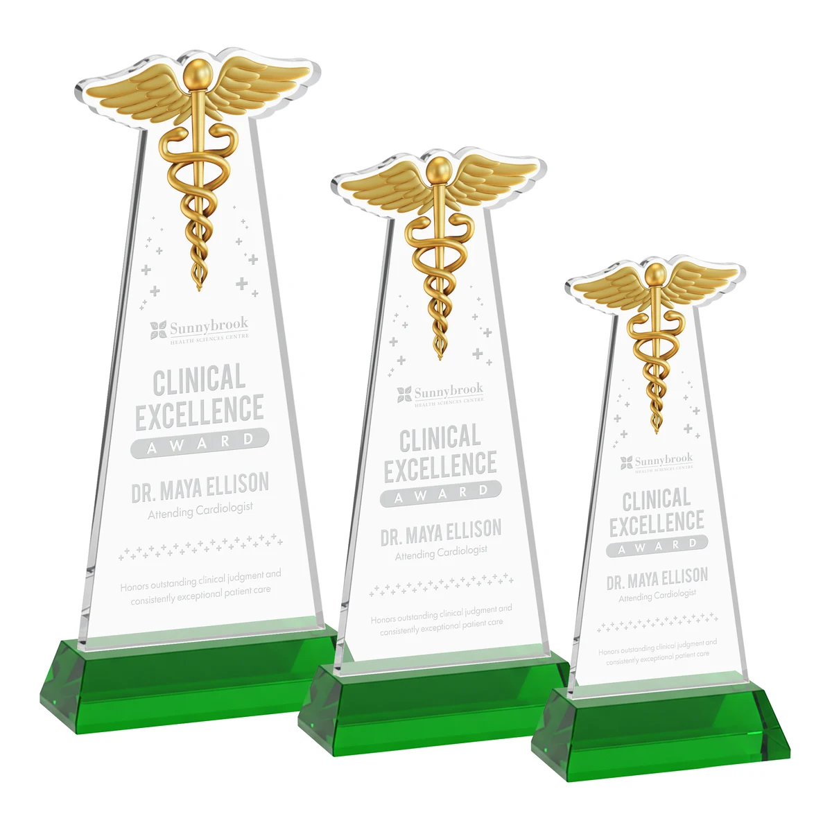 Caduceus Award on Hartford Base - Green 1