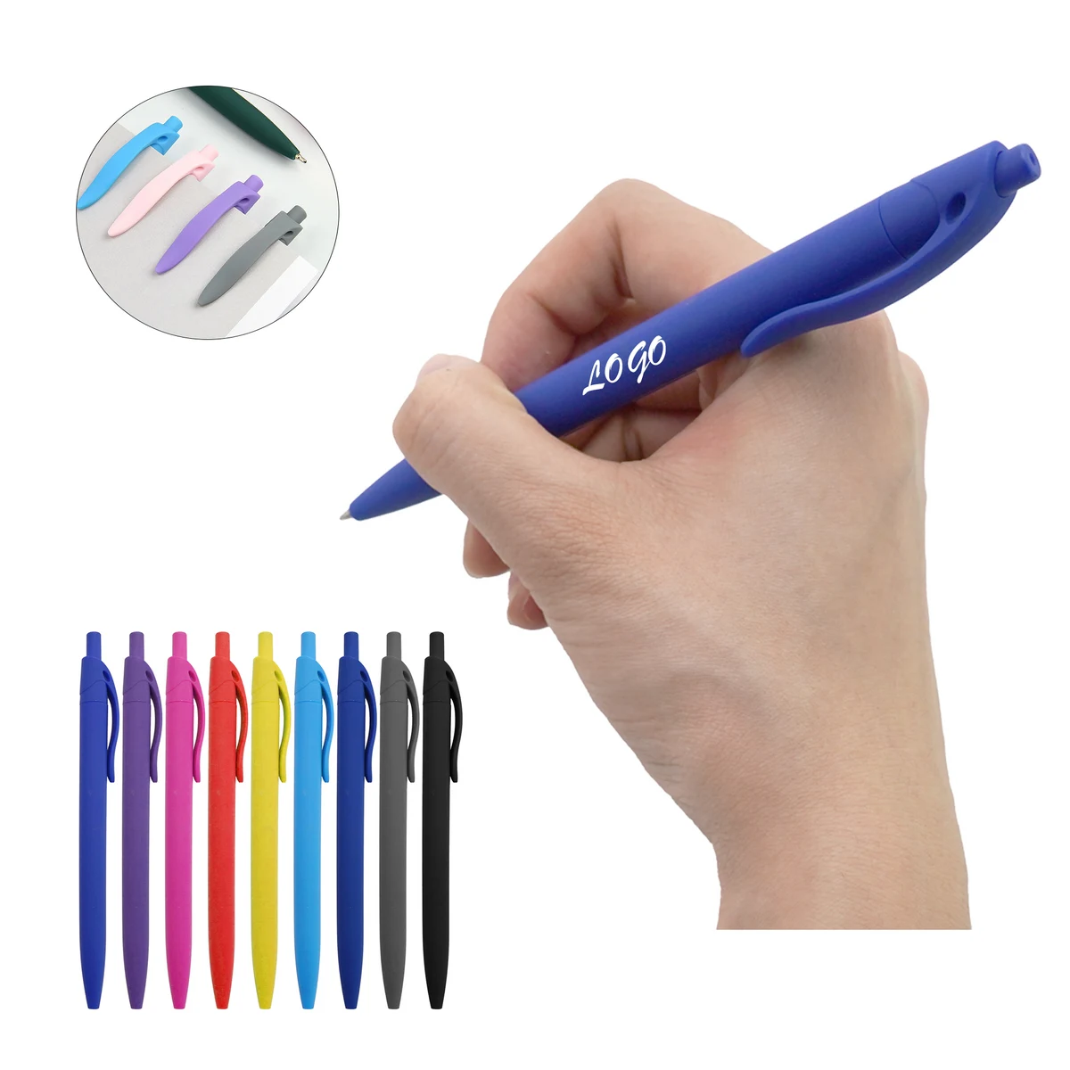 Portable Colored Plastic Push-button Ballpoint Pen 1