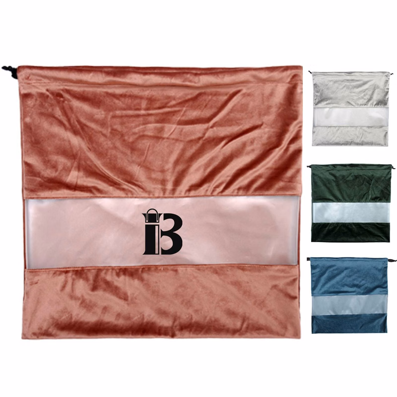 Velvet Dustproof Storage Bags with Transparent Panel