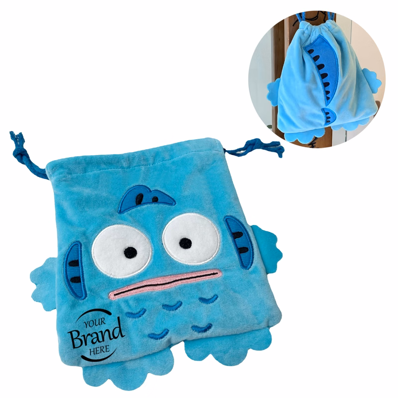 Cute Plush Doll Drawstring Travel Bag