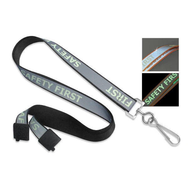5/8" Glow-In-The Dark Safety Breakaway Lanyard (Black) 1