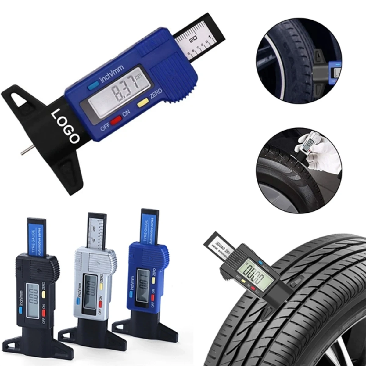 LCD Digital Tire Tread Depth Gauge Tool
1