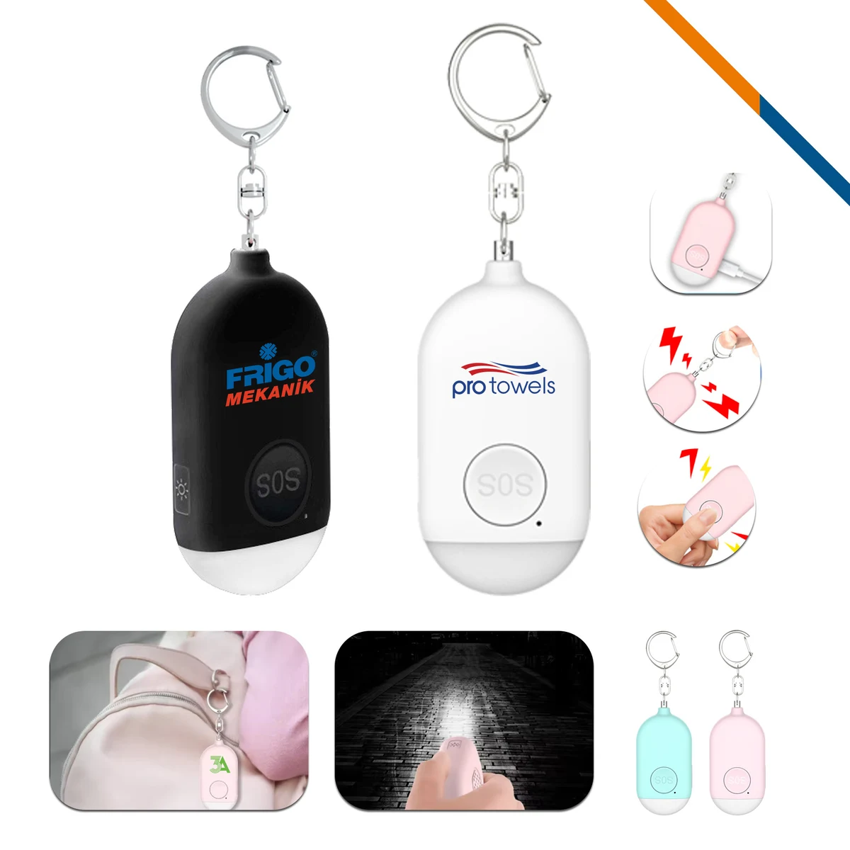 Senki Rechargeable LED Flashlight Keychain Alarm 1