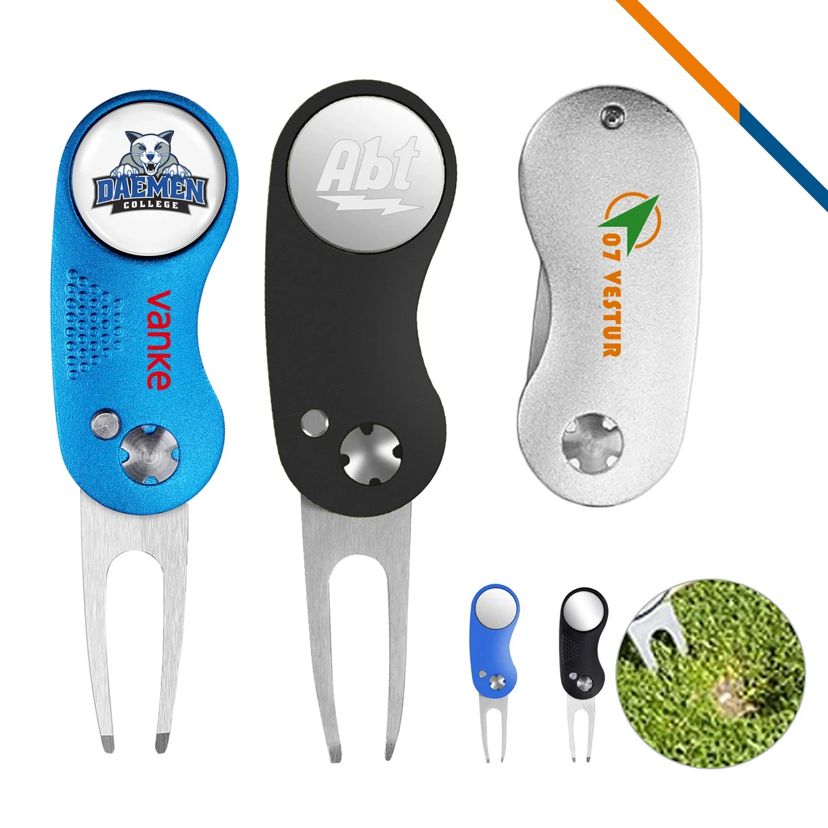 HoleMate Foldable Ball Marker Golf Divot Tool 1