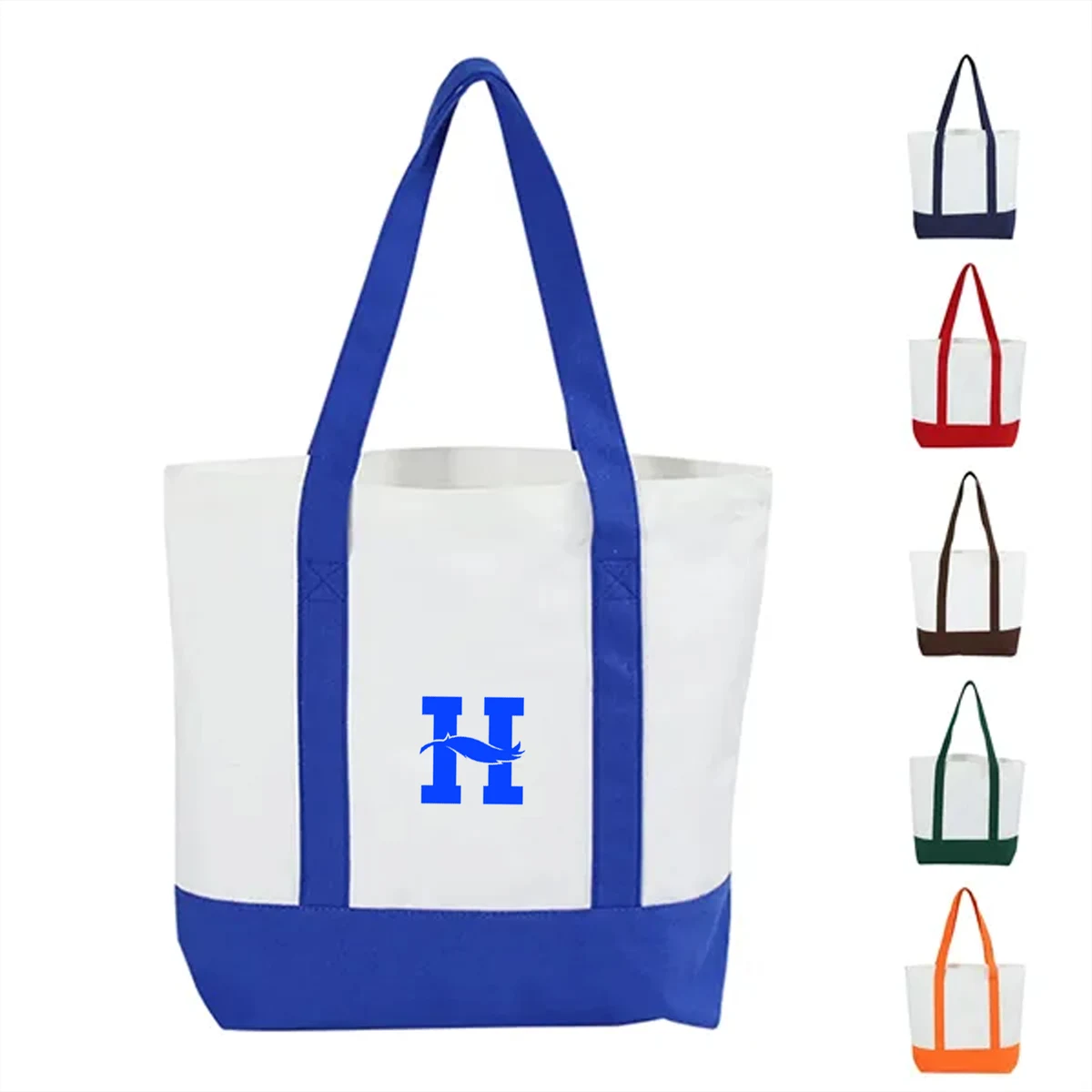 Contrast Panel Canvas Tote Bag ?C Reusable & Stylish, custom tote bag with logo imprint 1