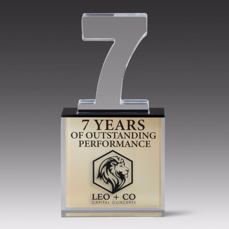 Recognition Number Award 7 (4" x 8" x 1")