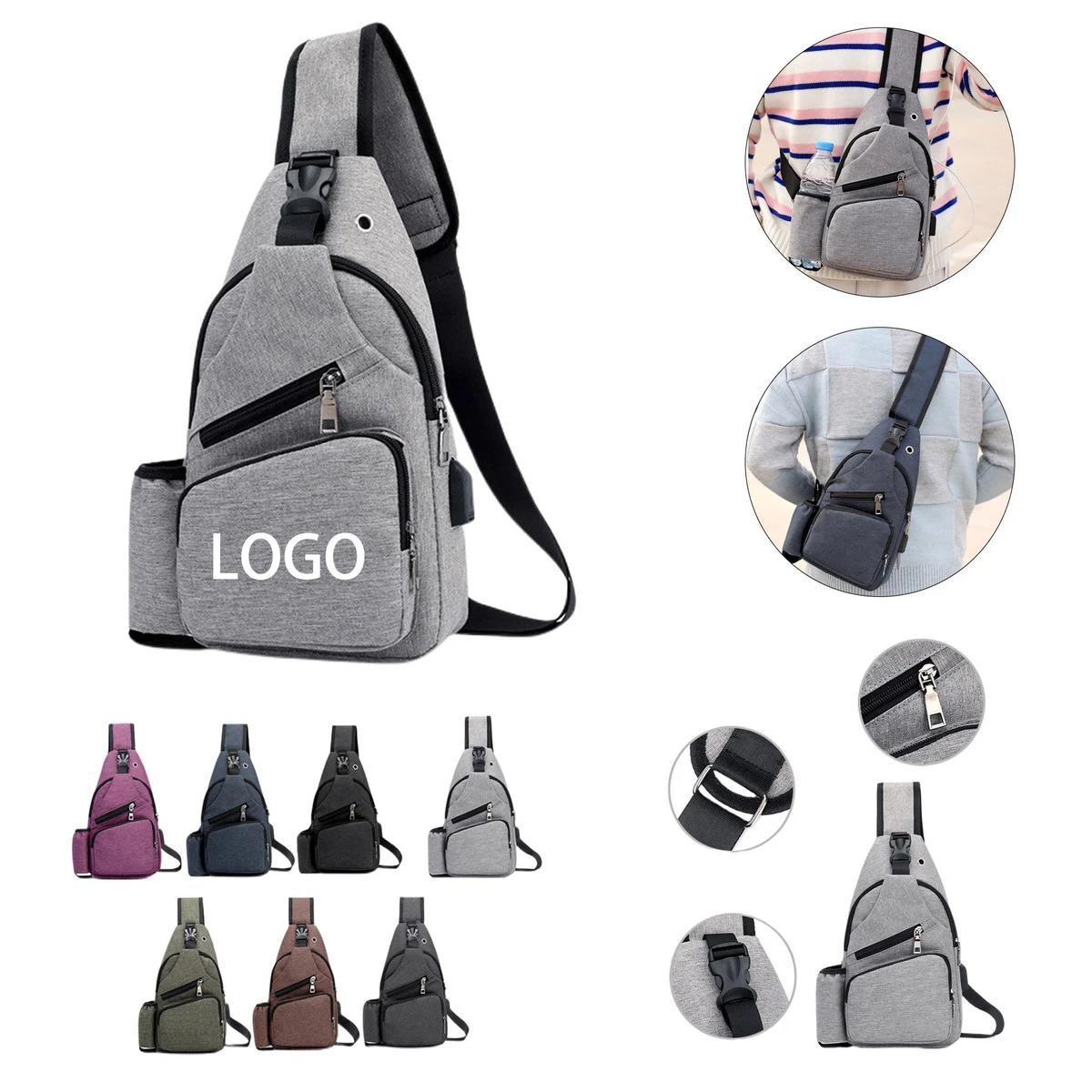 Unisex Nylon Crossbody Shoulder Bag with Water Resistant Material 1