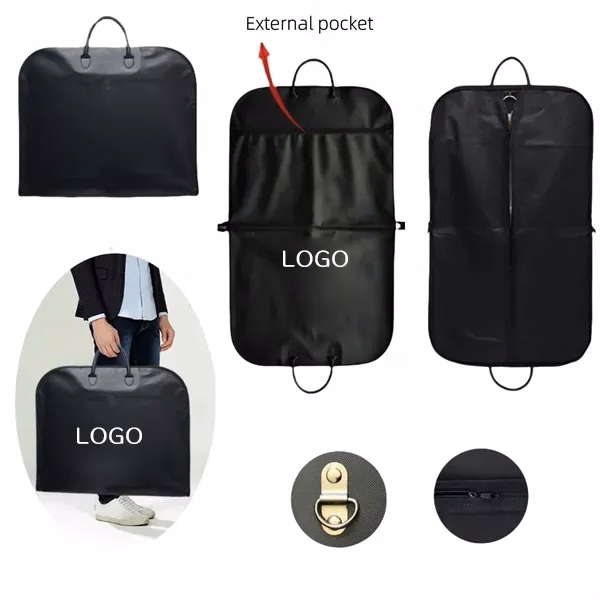 Leather Garment Travel Bags with Outer Pocket