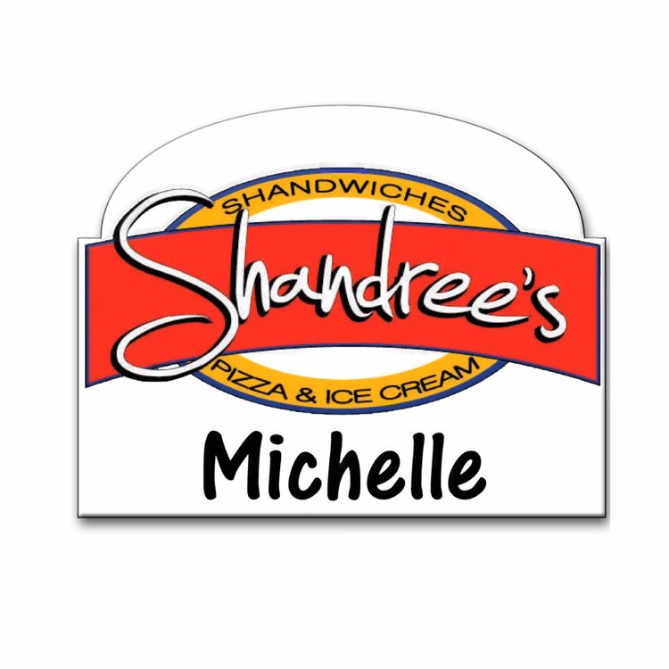 The Siren full color shaped name badge 6-9 sq"