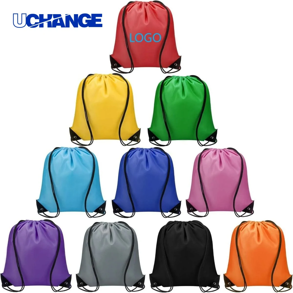 Polyester Drawstring Backpack Storage Bag 1