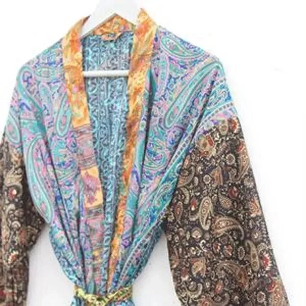 Vintage Polysilk Kimono, custom women's shirt with logo imprint 1