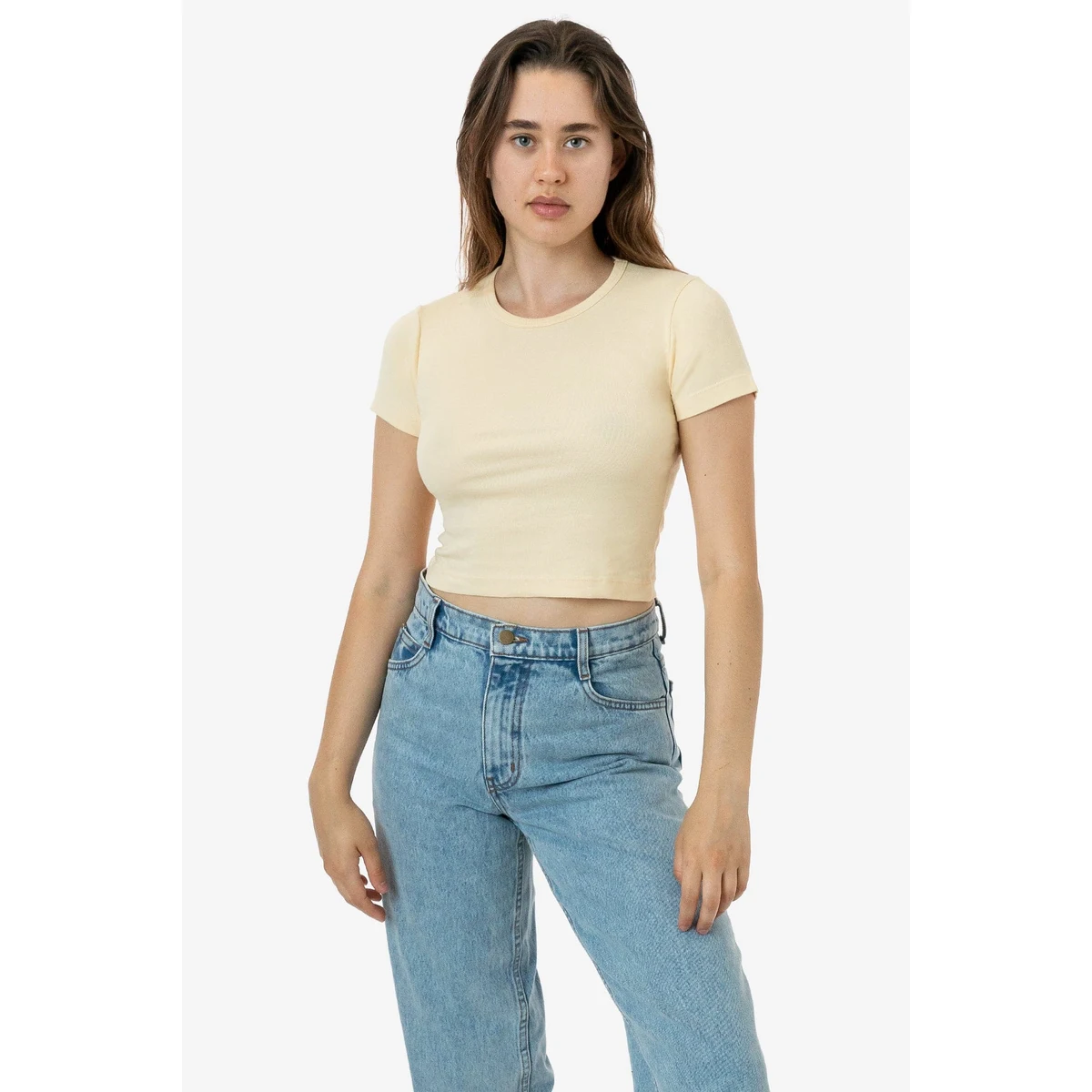 BABY RIB SHORT SLEEVE CROP TEE 1