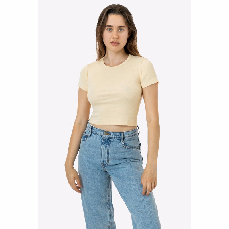 BABY RIB SHORT SLEEVE CROP TEE