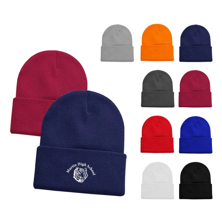 12" High Acrylic Beanie Knit Cap 1