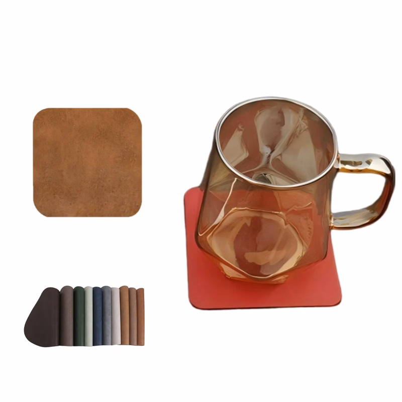 Retro leather coasters