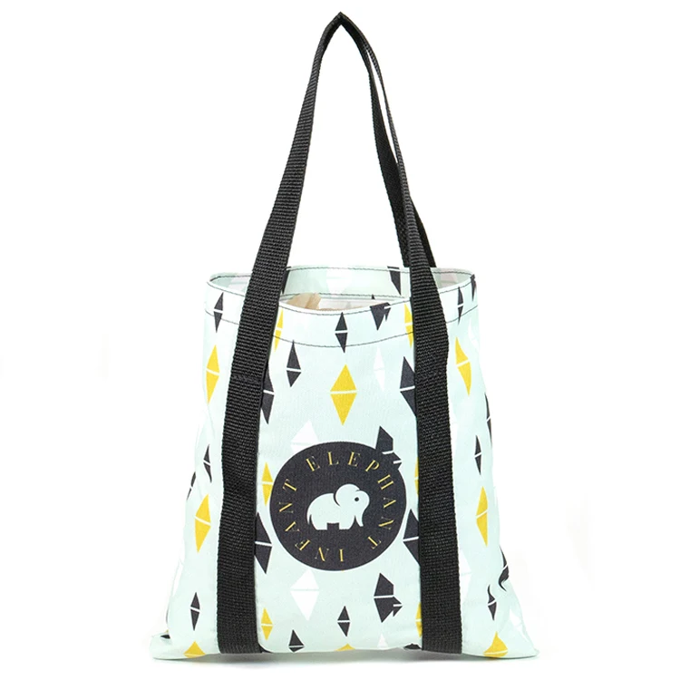 Small Flat Full Wrap Handle Tote (10.5"H x 10.5"W), custom tote bag with logo imprint 1