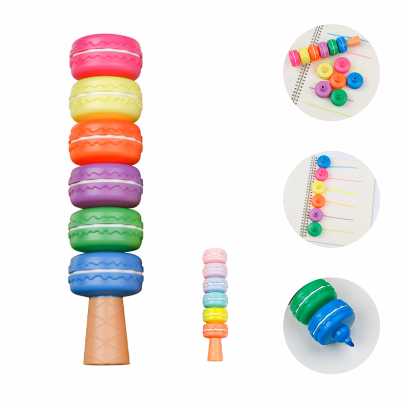 Novelty Cookie Highlighter Macaron Pen Set