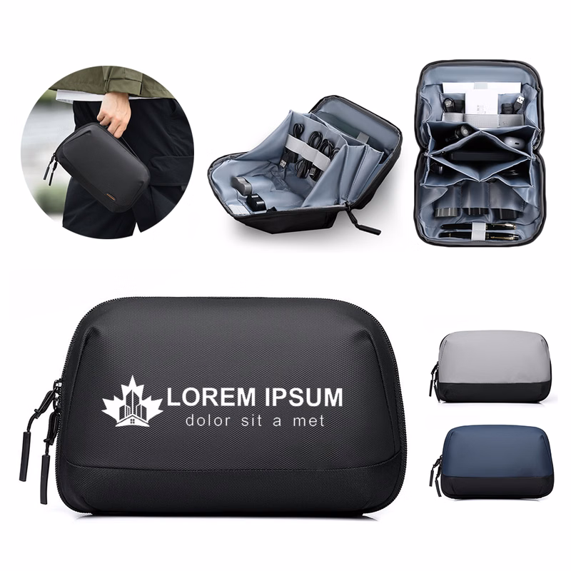 Water-Resistant Multi-Pocket Oxford Cloth Electronics Bag