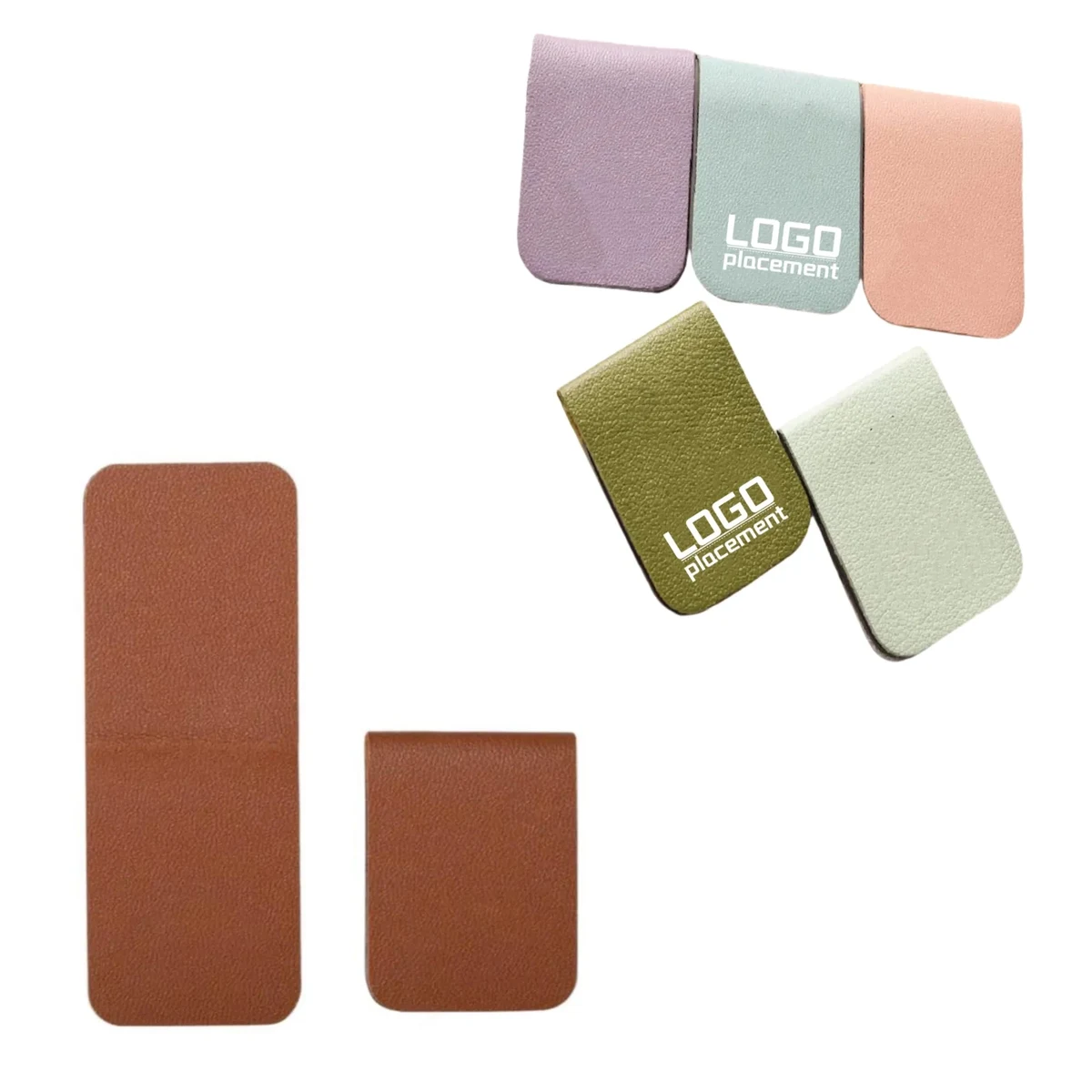 Customized square leather magnetic bookmark 1