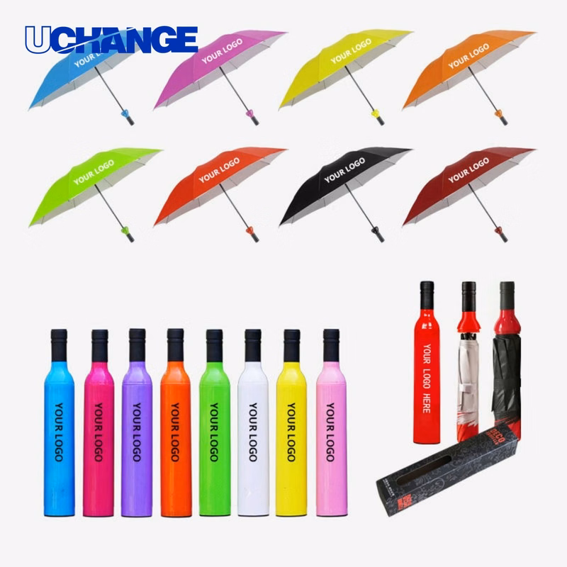 Multicolor Wine Bottle Folding Umbrella