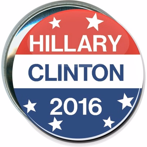 Hillary Clinton 2016, Red White and Blue, Political Button