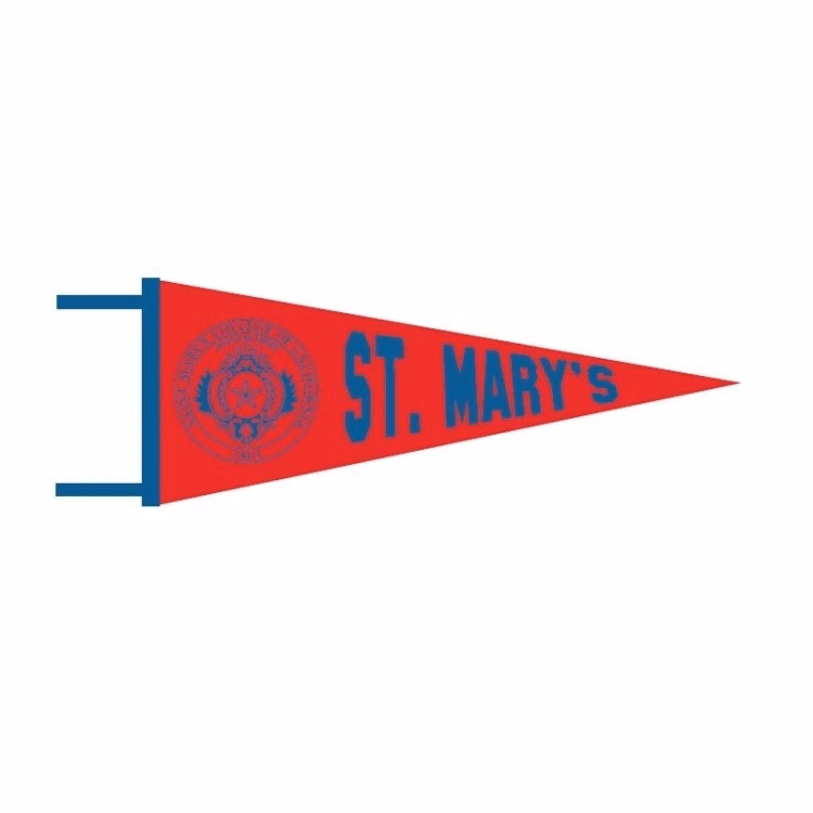 Felt pennant with ties