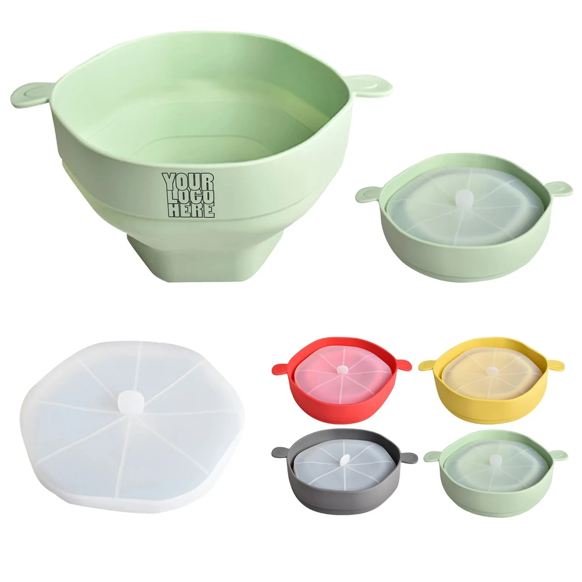 Silicone Microwave Popcorn Bucket With Lid 1