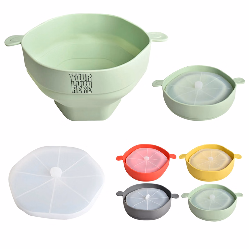 Silicone Microwave Popcorn Bucket With Lid