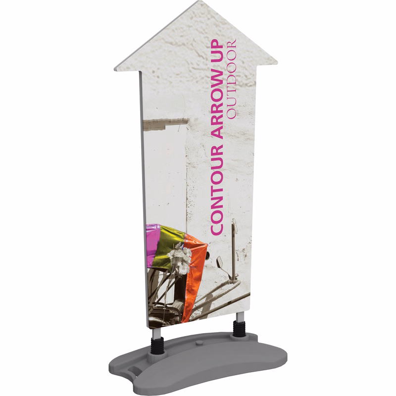 Contour Double-Sided Outdoor Sign Arrow Up w/Fillable Base