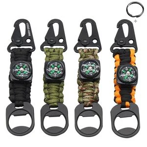 Handmade Survivor Rope Key Chain Compass With Bottle Opener 1