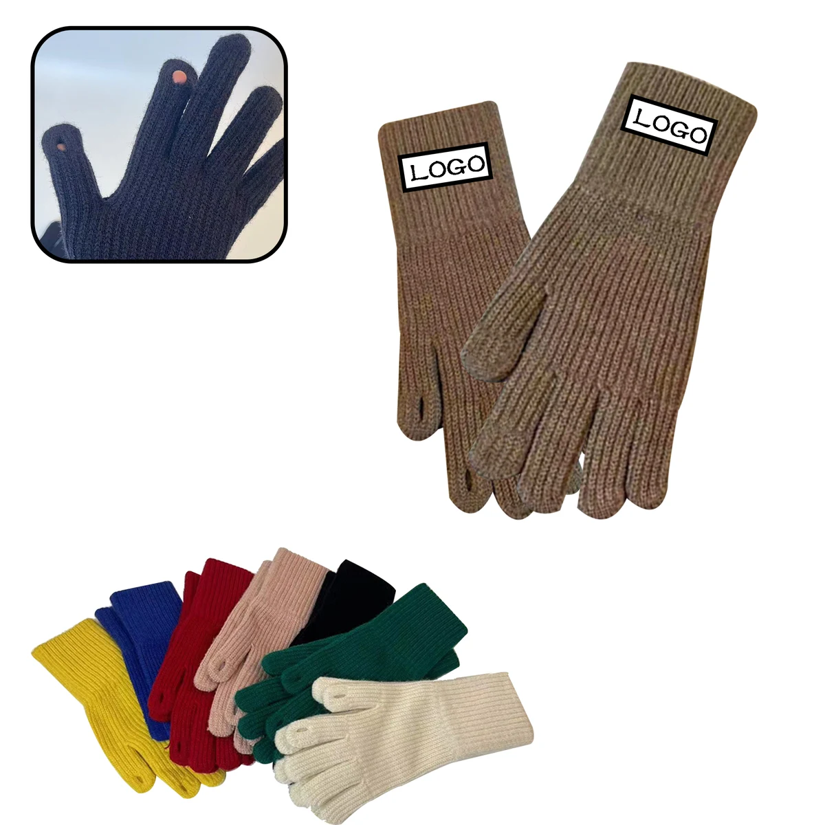 MOQ 100 PCS Knit Touchscreen Gloves 1