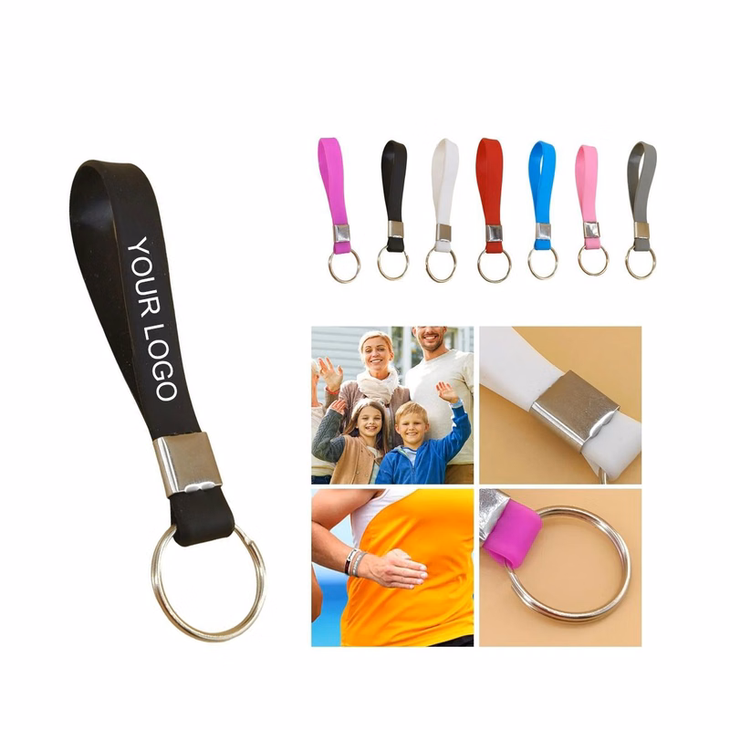 Silicone Wristband Key Chain with Custom Logo