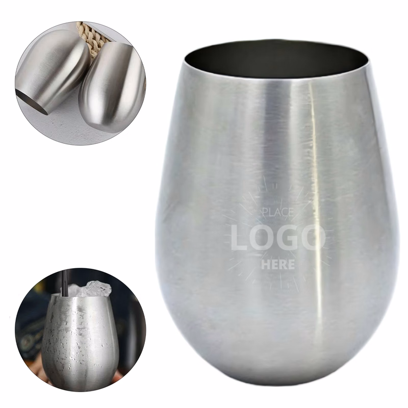 16oz Brushed Stainless Steel Stemless Wine Tumbler