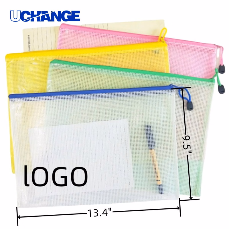 Office PVC Zippered Document Bags Organizer