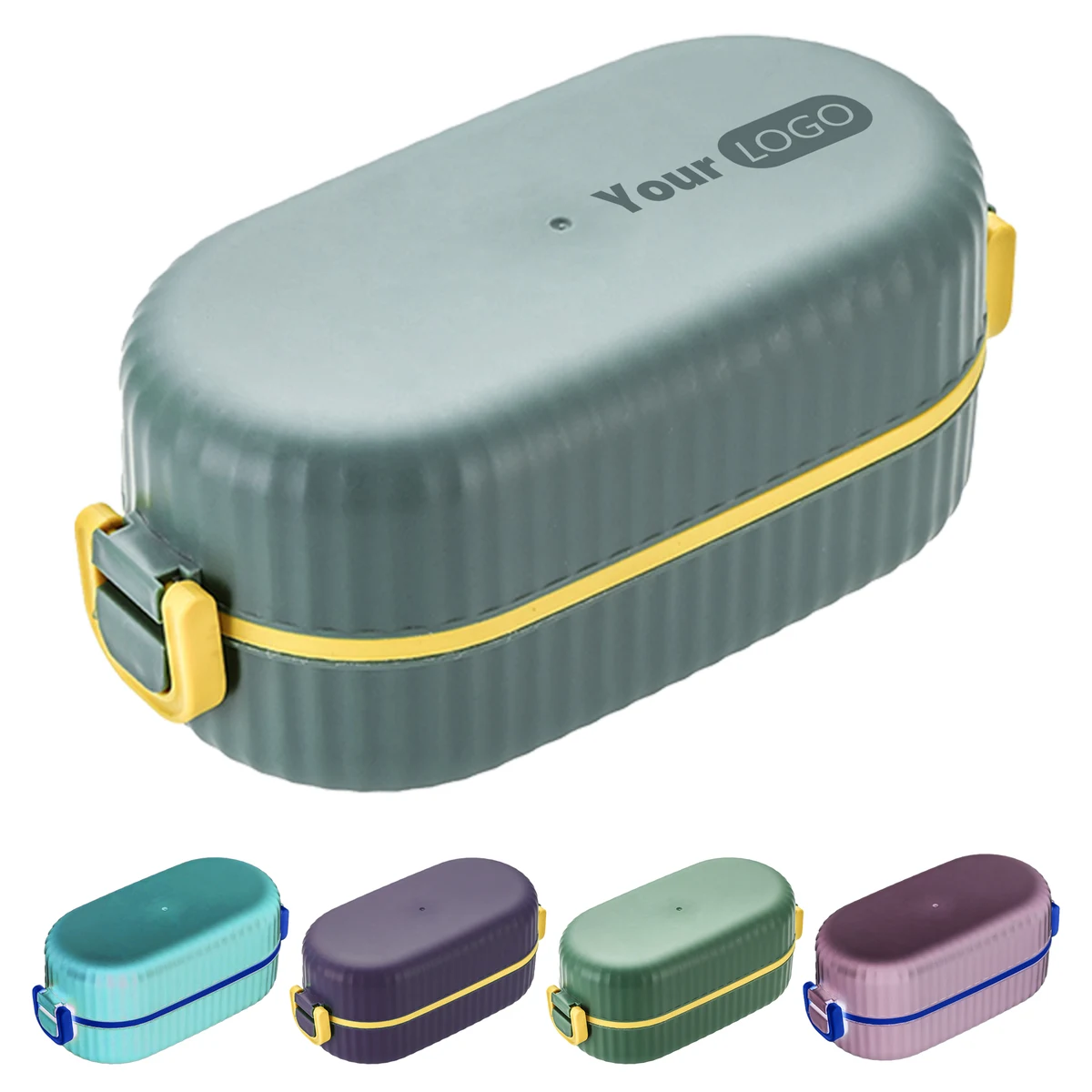 Plastic Convenient Double-Layer Bento Box For Office Workers 1
