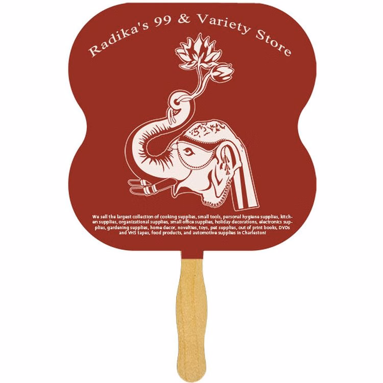 Hourglass Glued Hand Fan (1 Side/ 1 imprint color)